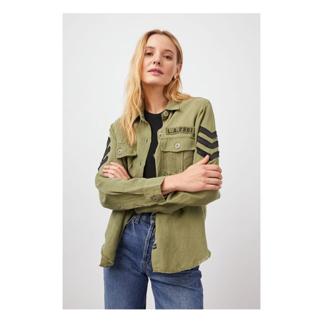 Sobrecamisa Loren de tencel y lino | Olive