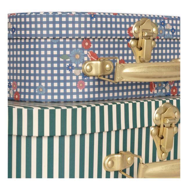 Petites valises de rangement en carton FSC - Set de 2 | Vert