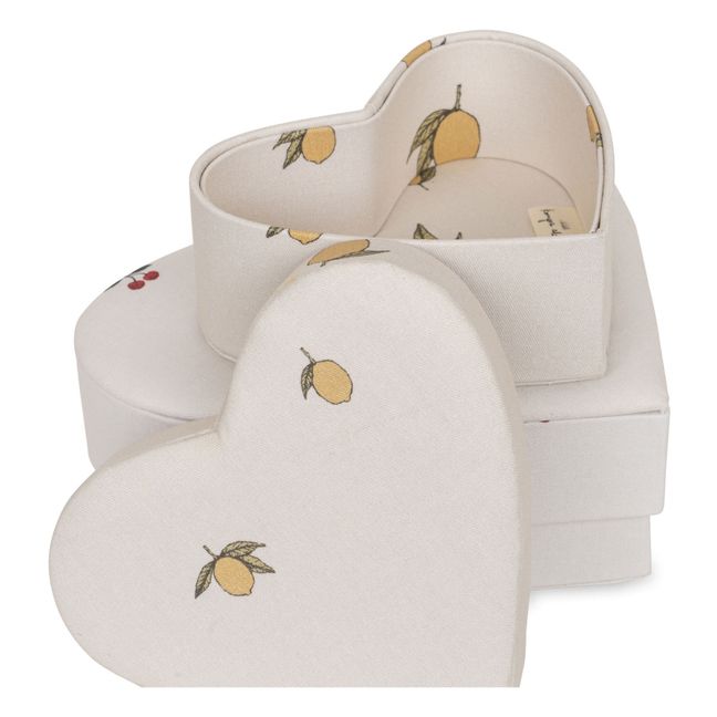Boites de rangement Cœur - Set de 2 | Crème