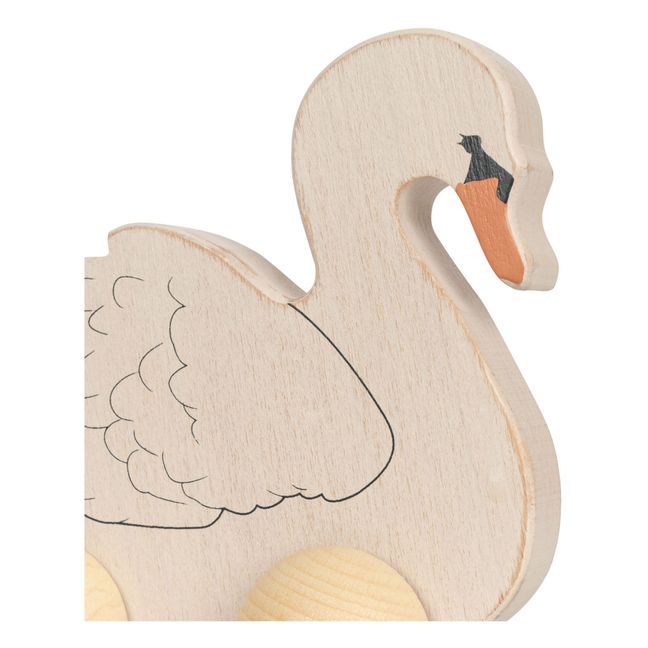 Jouet à tirer Cygne en bois FSC | Blanc