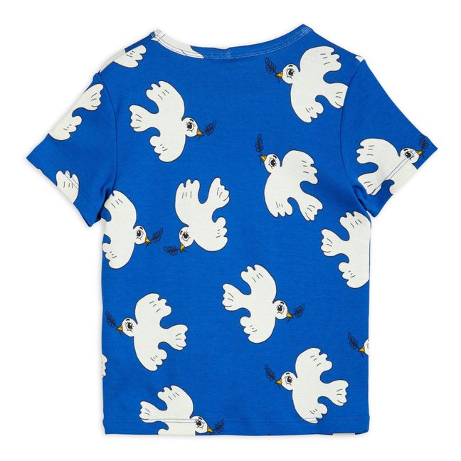 T-Shirt Coton Bio Colombe Mini Rodini x Wrangler | Azul