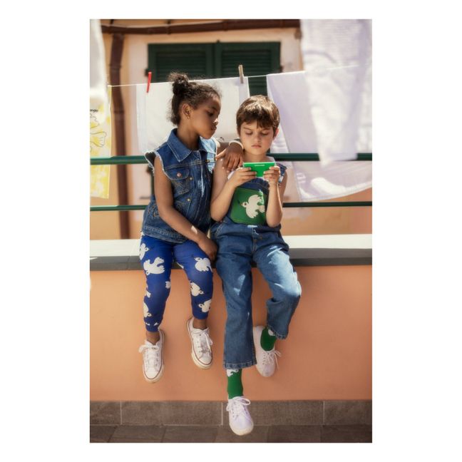 Veste Sans Manches Jean Coton Bio Colombe Mini Rodini x Wrangler | Blue