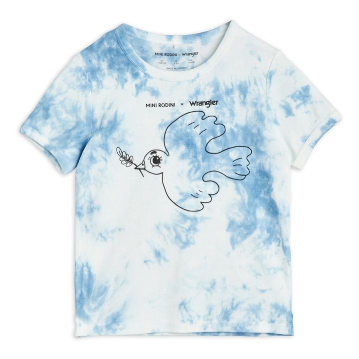 Camiseta Tie Dye Algodón Ecológico Mini Dove Rodini x Wrangler | Azul- Imagen del producto n°0