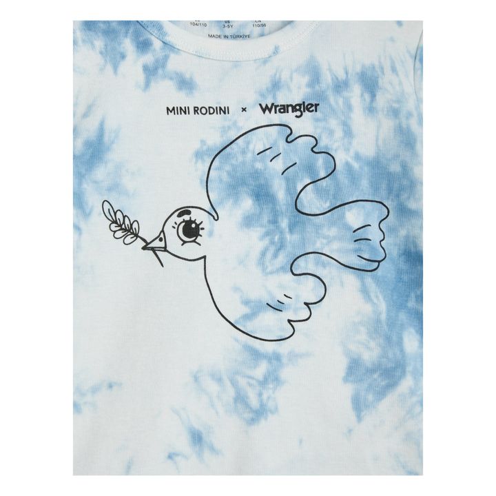 Camiseta Tie Dye Algodón Ecológico Mini Dove Rodini x Wrangler | Azul- Imagen del producto n°4