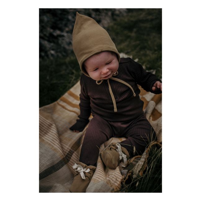 Chaussons Naissance Molleton | Camel