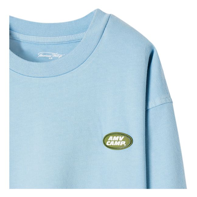 Fizvalley Long Sleeve Patch T-Shirt | Peacock blue
