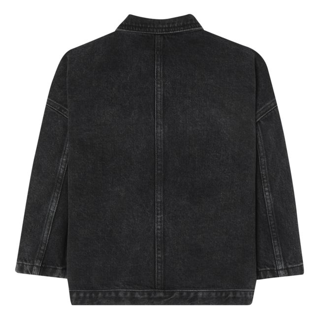Short Collared Shirt Jacket  | Negro