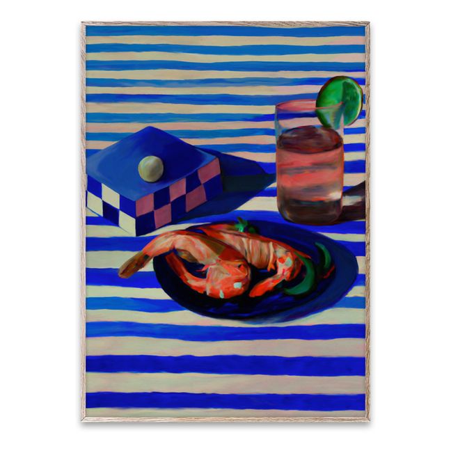 Affiche Shrimp and Stripes par Misfitting Things | Bleu
