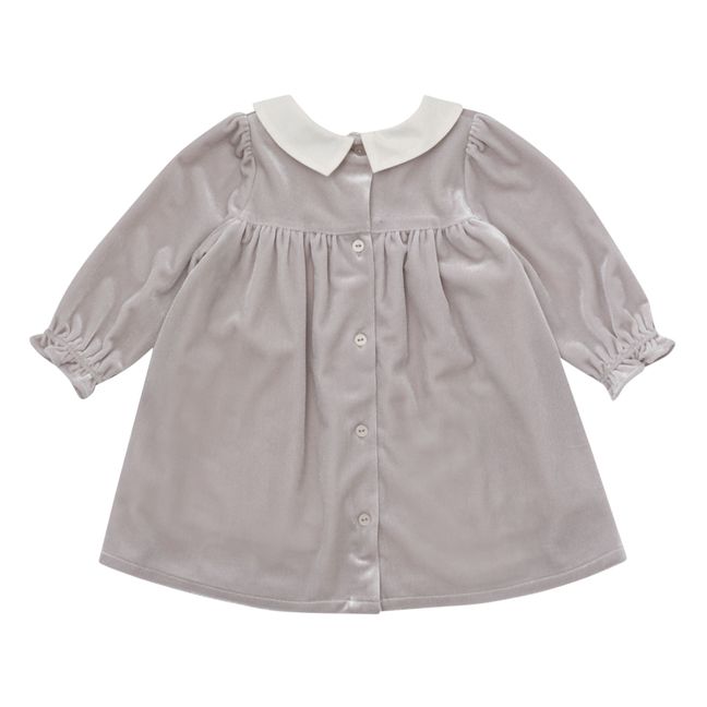 Branle Baby Velvet Dress | Light grey