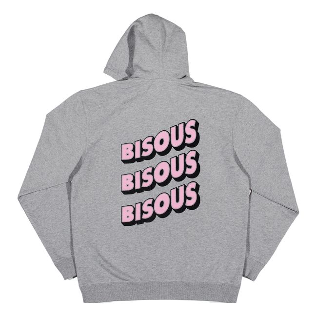 Hoodie Bisous x3 | Gris chiné