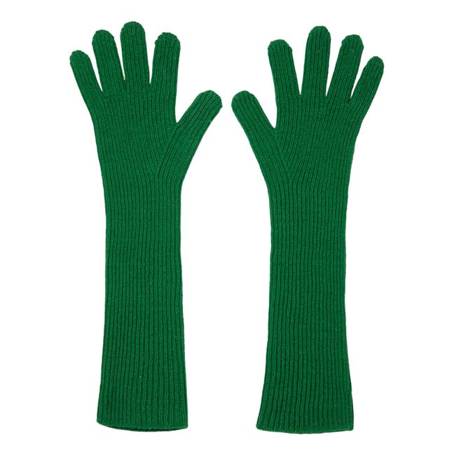 Handschuhe Long Woona Wolle | Grün