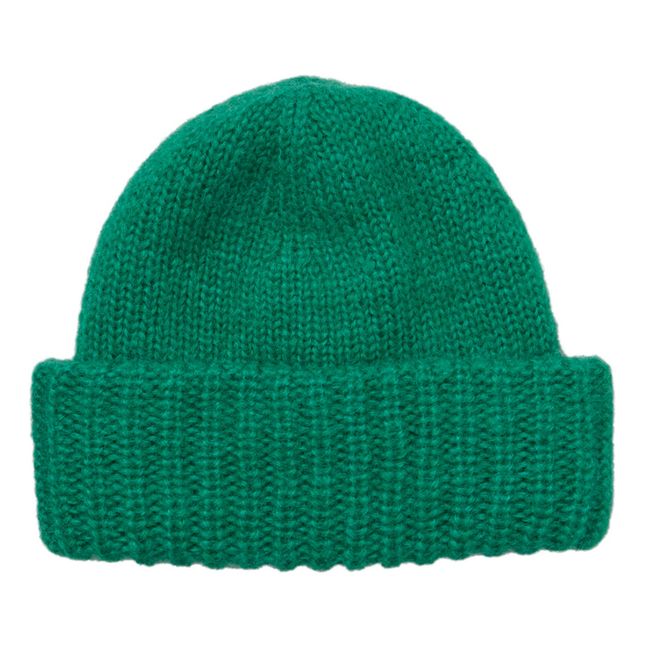 Mütze Oma Mohair und Wolle | Grün