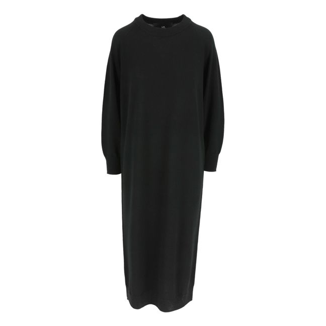Vestido de lana merina | Negro