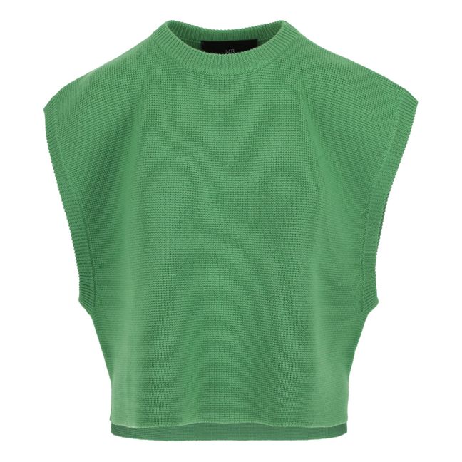 Maglione senza maniche in lana merino | Verde