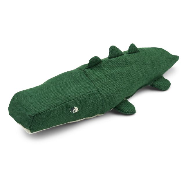 Peluche crocodile Myra en coton bio | Vert foncé