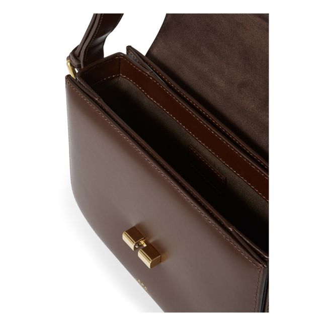Bolso de cuero liso Grace Small | Café