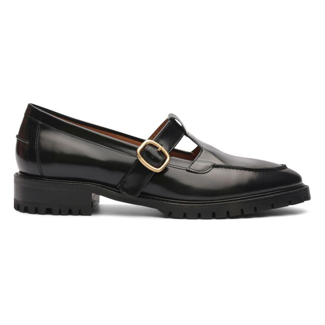 Loafers with strap N°84 | Black