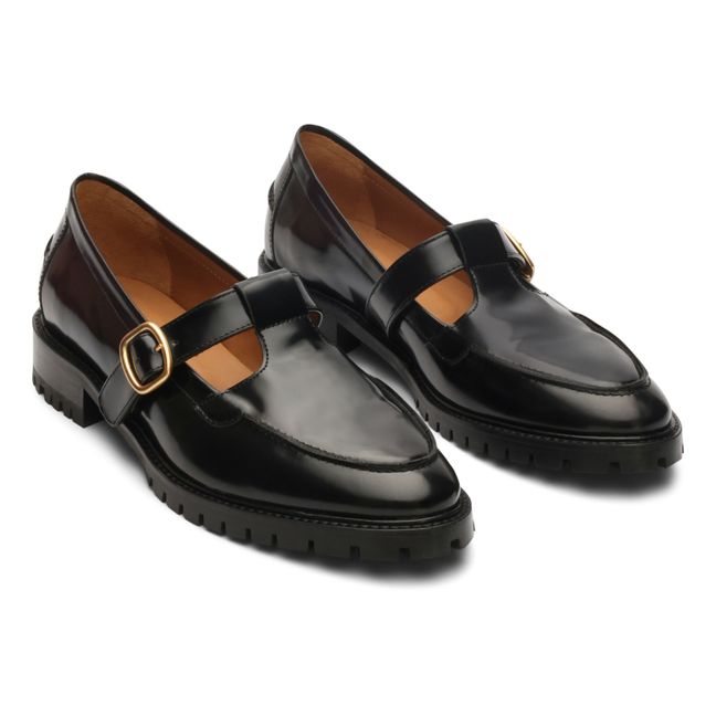 Loafers with strap N°84 | Black