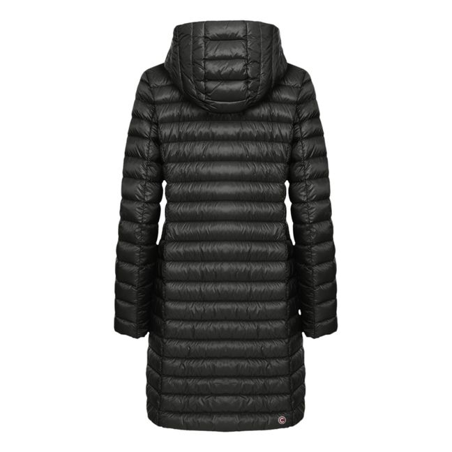 Women's Hooded Long Puffer Jacket | Black