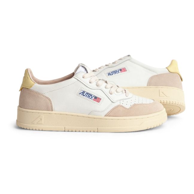 Medalist Low Leather/Suede Sneakers | Pale yellow