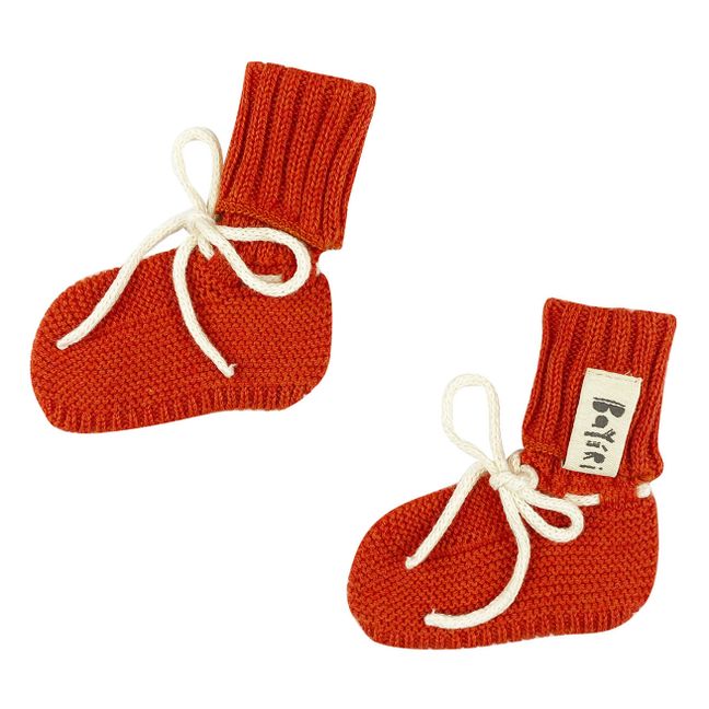 Pantofole Orion in cotone organico lavorato a maglia | Rosso