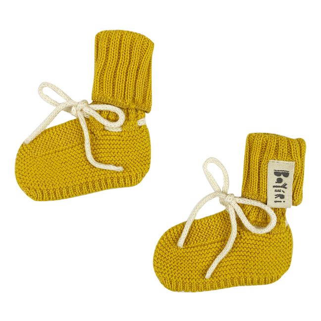 Chaussons Maille Coton Bio Orion | Jaune moutarde