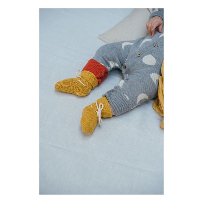 Pantofole Orion in cotone organico lavorato a maglia | Giallo senape