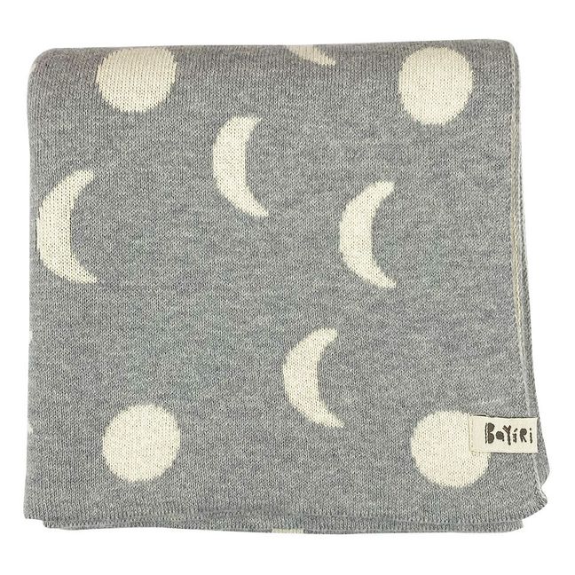 Couverture Maille Coton Bio Moons | Gris