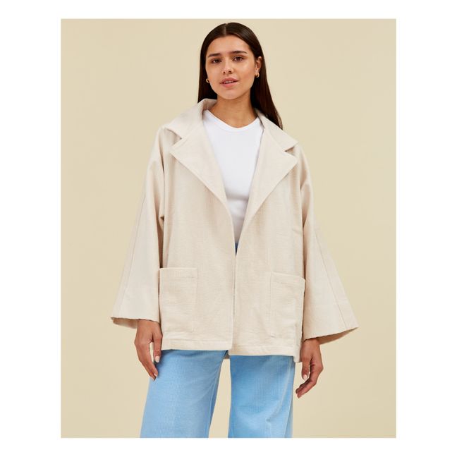 Chaqueta Jamie de pana con cinturón | Crudo