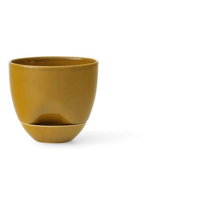 Cache pot Hydrous en céramique  | Yellow- Product image n°0