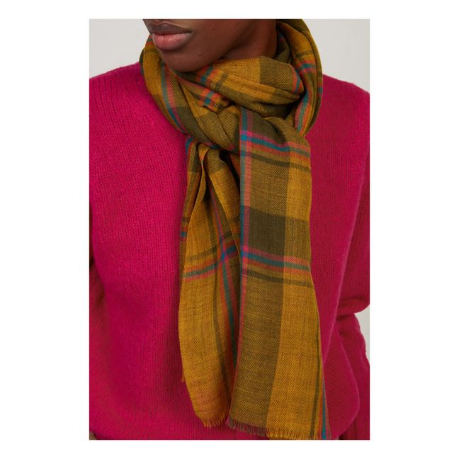 Echarpe Muted Tartan Laine | Saffron