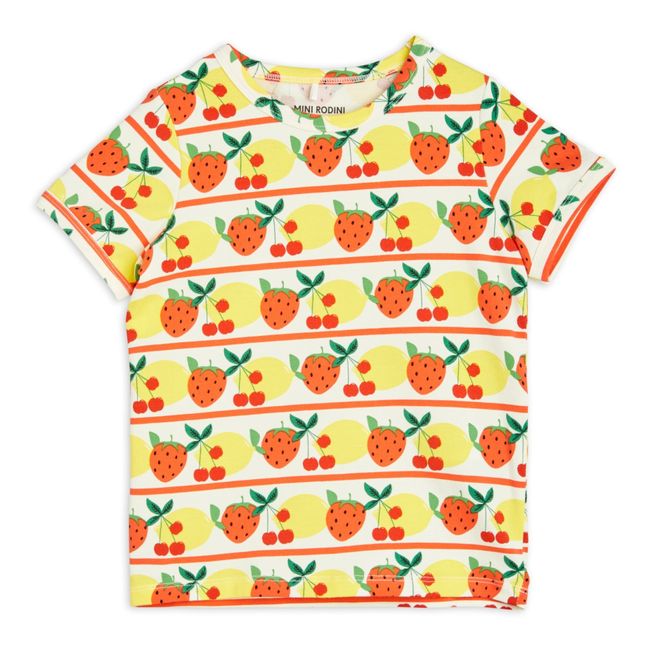 T-Shirt Coton Bio Fruits | Weiß