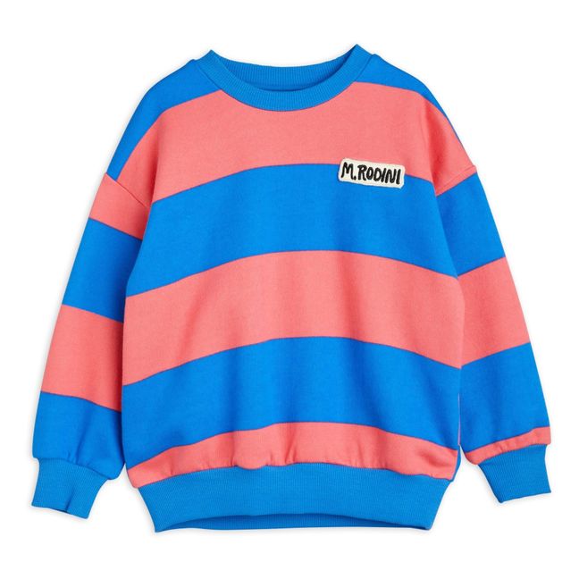 Felpa in cotone organico a righe | Rosa