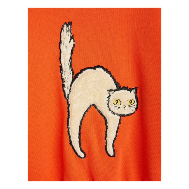 Sweat Coton Bio Angry Cat | Rouge