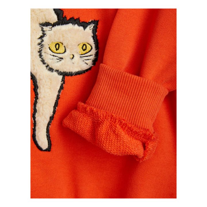 Felpa in Cotone Organico Angry Cat | Rosso