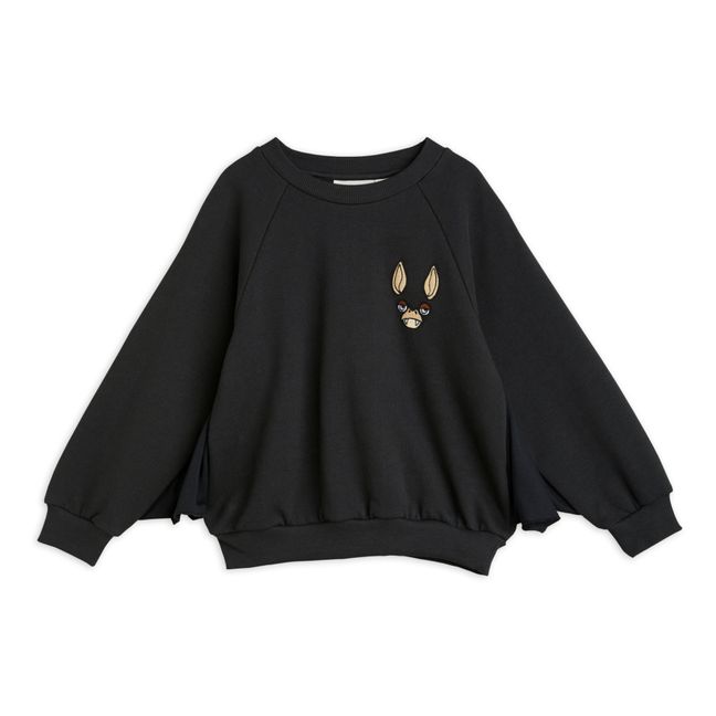 Sweatshirt aus Bio-Baumwolle mit kahlen Flügeln Maus | Schwarz