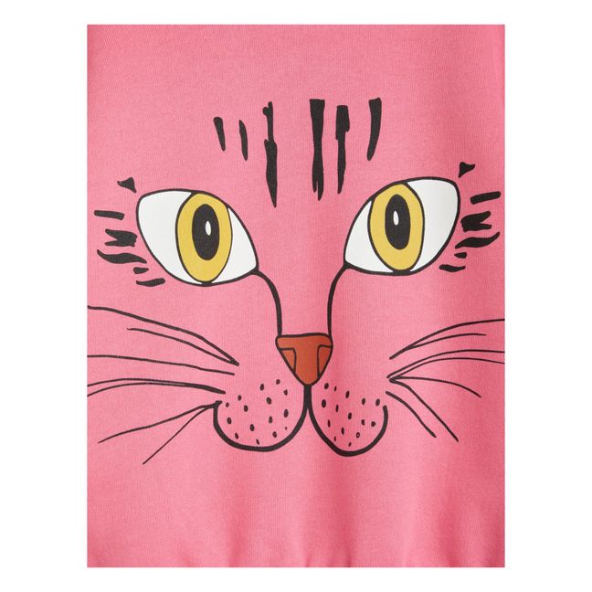 Sweatshirt Bio-Baumwolle Katze | Rosa