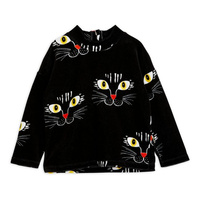 Sous-Pull Velours Bio Chat | Noir