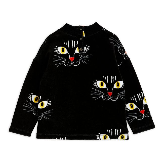 Organic Velvet Cat Undershirt | Black