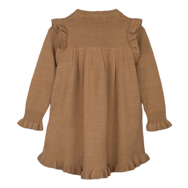 Vestido de punto bordado Emma | Caramelo