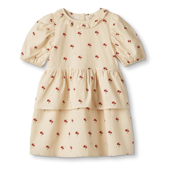 Vestido de flores con volantes | Crema