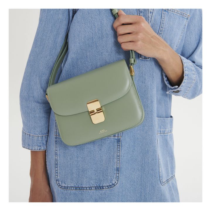 Grace Small Smooth Leather Bag | Almond green- Product image n°1