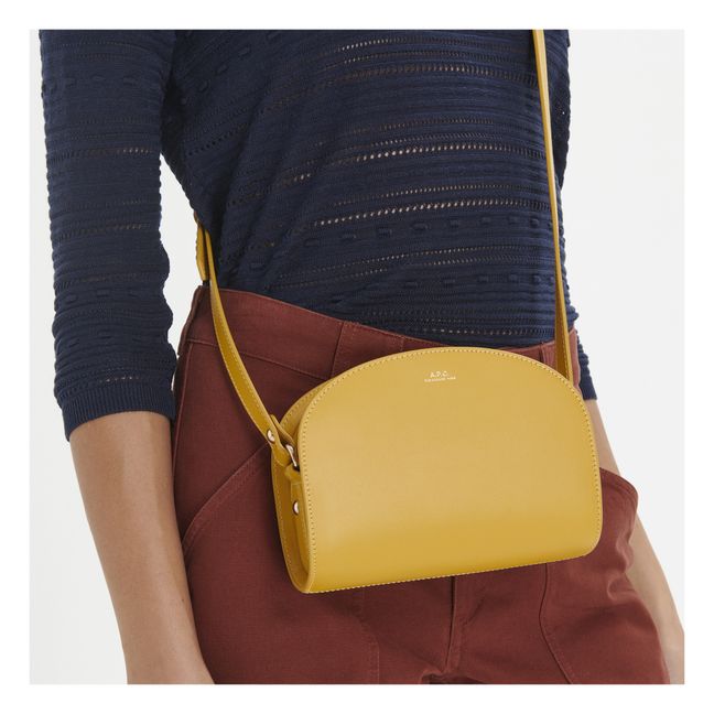 Half-Moon Mini Smooth Leather Bag | Mimosa