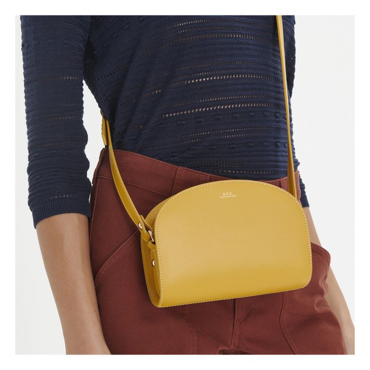 Half-Moon Mini Smooth Leather Bag | Mimosa- Immagine del prodotto n°2