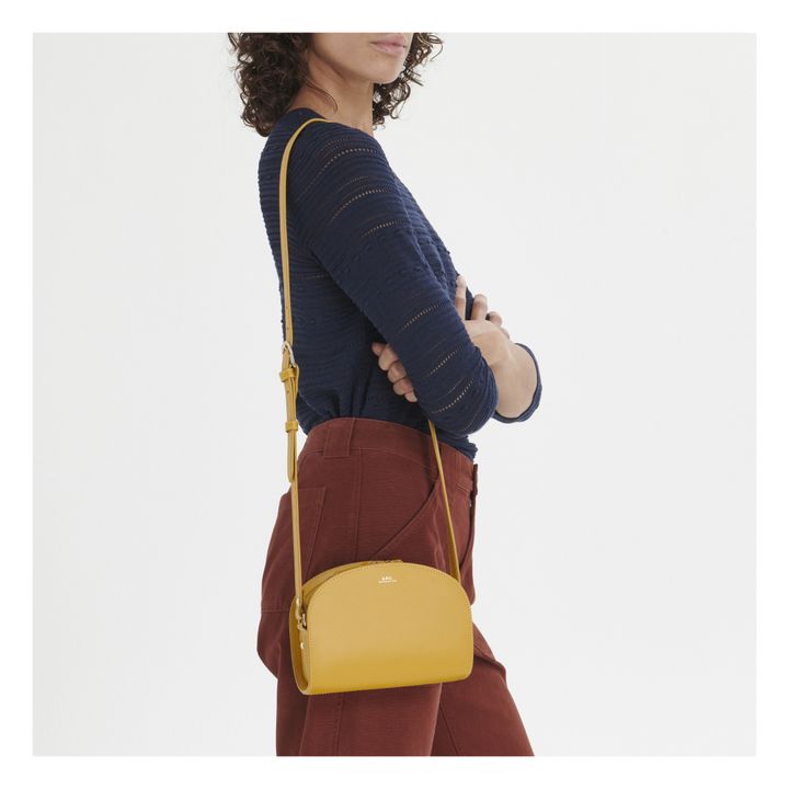 Half-Moon Mini Smooth Leather Bag | Mimosa- Product image n°1