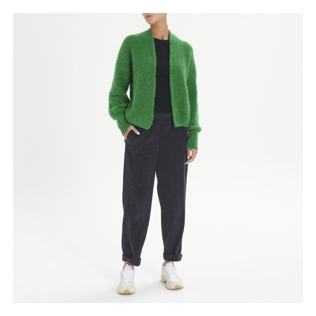 Cardigan con collo a scialle, modello: East Alpaga | Verde mélange