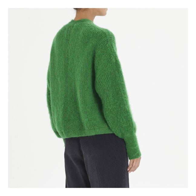 Cardigan con collo a scialle, modello: East Alpaga | Verde mélange