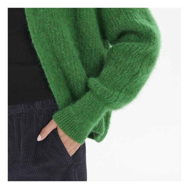 Cardigan con collo a scialle, modello: East Alpaga | Verde mélange