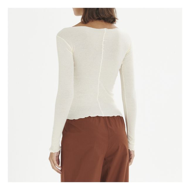 T-shirt Côtelé Pama Coton Bio | Ecru