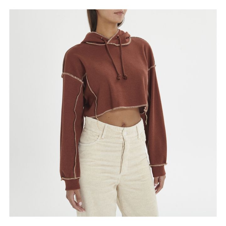 Cropped hoodie sale brick red